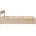Estructura de cama sin colchón madera maciza de pino 140x190 cm