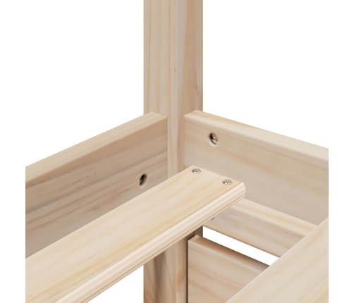 Estructura de cama sin colchón madera maciza de pino 140x190 cm