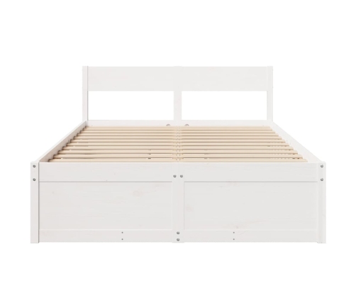 vidaXL Estructura de cama con cojines madera de pino blanca 140x190 cm