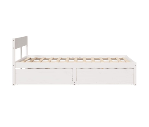 vidaXL Estructura de cama con cojines madera de pino blanca 140x190 cm