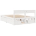 vidaXL Estructura de cama con cojines madera de pino blanca 140x190 cm