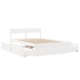 vidaXL Estructura de cama con cojines madera de pino blanca 140x190 cm