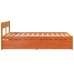 Cama sin colchón madera maciza de pino marrón cera 140x190 cm