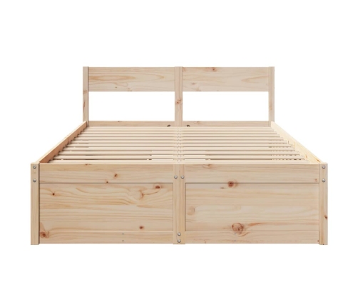 Estructura de cama sin colchón madera maciza de pino 135x190 cm