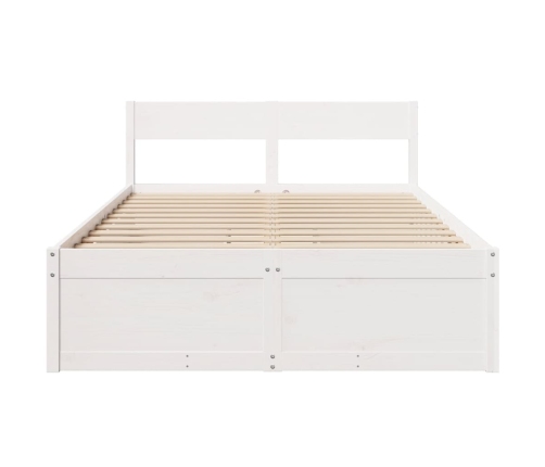 Estructura de cama sin colchón madera maciza blanca 120x190 cm