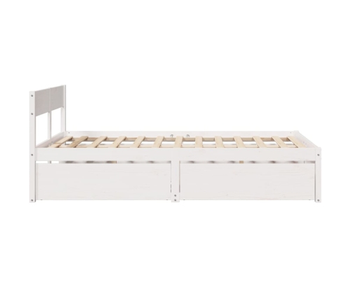 Estructura de cama sin colchón madera maciza blanca 120x190 cm