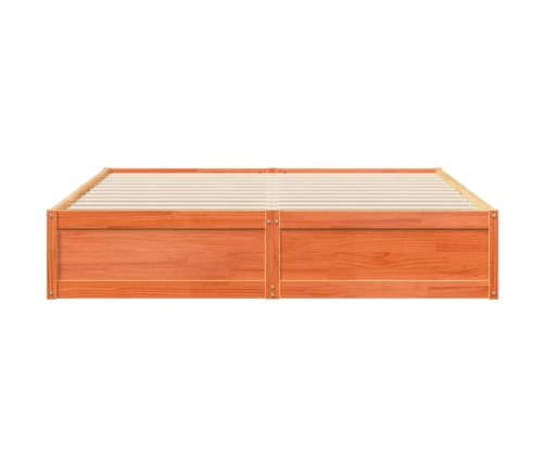 Cama sin colchón madera maciza de pino marrón cera 180x200 cm