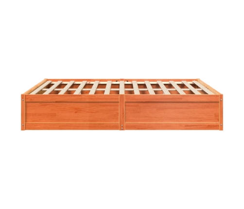 Cama sin colchón madera maciza de pino marrón cera 180x200 cm