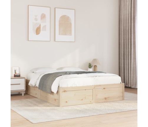 Estructura de cama sin colchón madera maciza de pino 160x200 cm