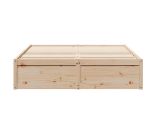 Estructura de cama sin colchón madera maciza de pino 160x200 cm
