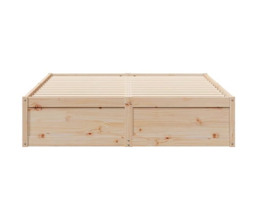 Estructura de cama sin colchón madera de pino blanca 140x200 cm