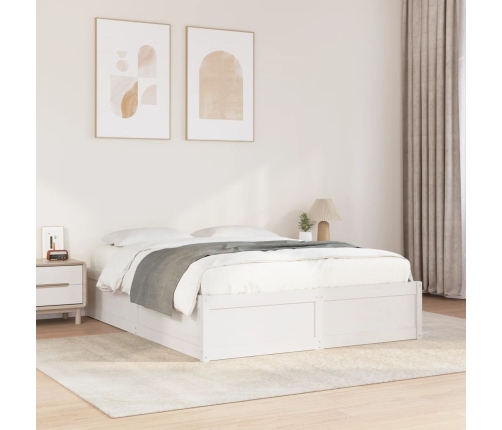 vidaXL Estructura de cama madera maciza de pino blanco 140x200 cm