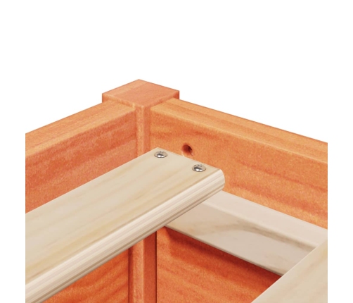 Cama sin colchón madera maciza de pino marrón cera 140x200 cm