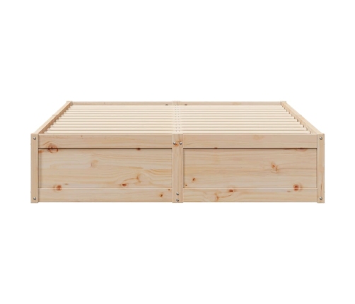 Estructura de cama sin colchón madera maciza de pino 140x190 cm