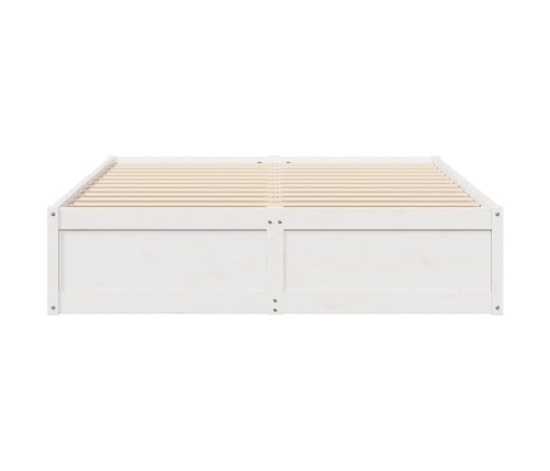 Estructura de cama sin colchón madera de pino blanca 140x190 cm