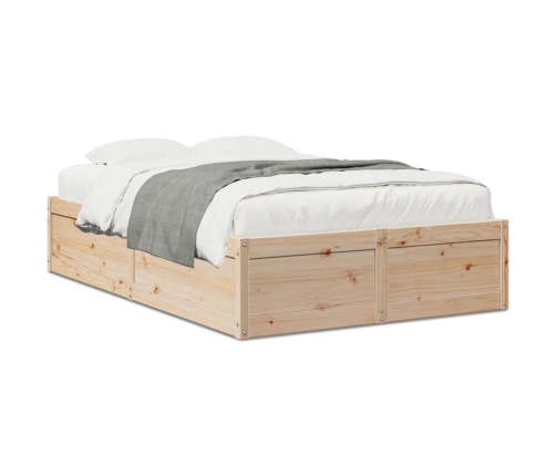 Estructura de cama sin colchón madera maciza de pino 135x190 cm