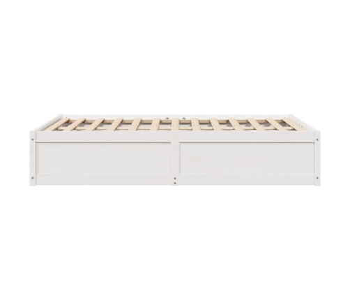 Estructura de cama sin colchón madera maciza blanca 120x190 cm