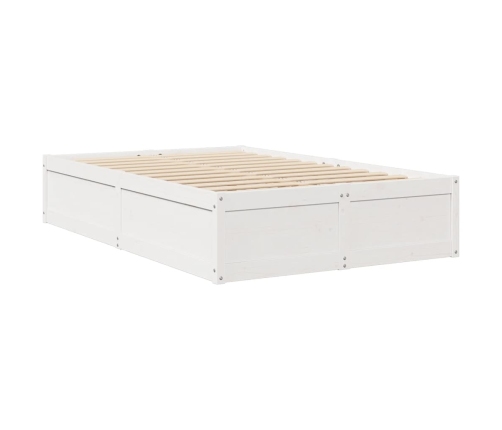 Estructura de cama sin colchón madera maciza blanca 120x190 cm