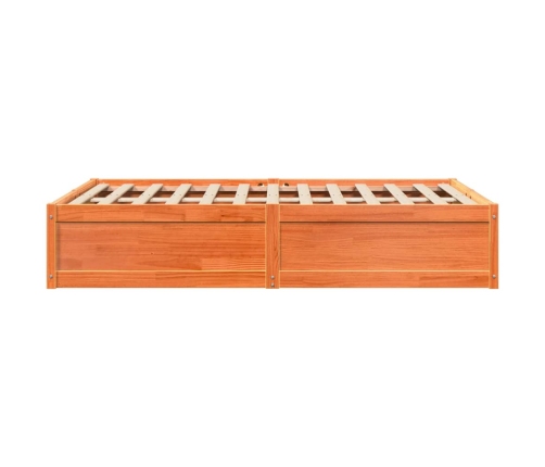 Estructura de cama sin colchón madera maciza marrón 120x190 cm