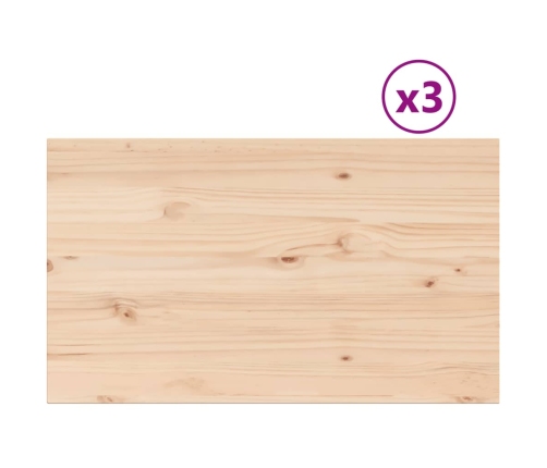 Tablero de mesa rectangular 3 uds madera de pino 80x47x1,7 cm