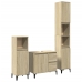 Set de muebles de baño 3 pzas madera contrachapada roble Sonoma