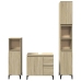 Set de muebles de baño 3 pzas madera contrachapada roble Sonoma