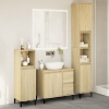 Set de muebles de baño 3 pzas madera contrachapada roble Sonoma