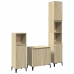 Set de muebles de baño 3 pzas madera contrachapada roble Sonoma