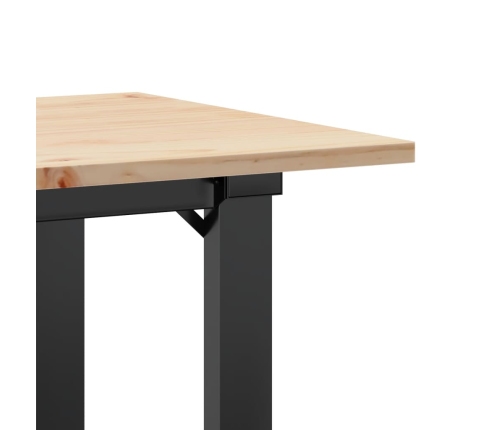 Mesa de centro marco O madera maciza pino y acero 100x50x45 cm