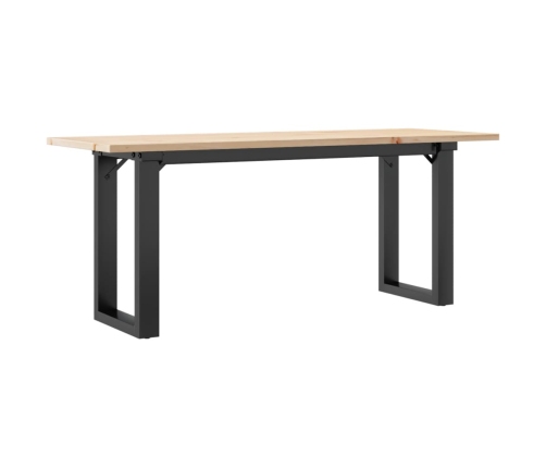 vidaXL Mesa de centro marco O madera maciza pino y hierro 110x40x45 cm