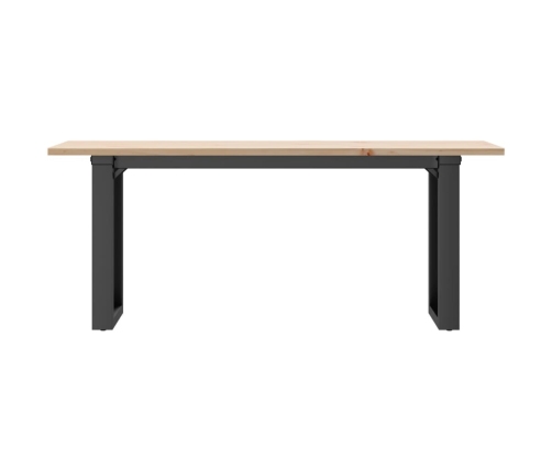 vidaXL Mesa de centro marco O madera maciza pino y hierro 110x40x45 cm