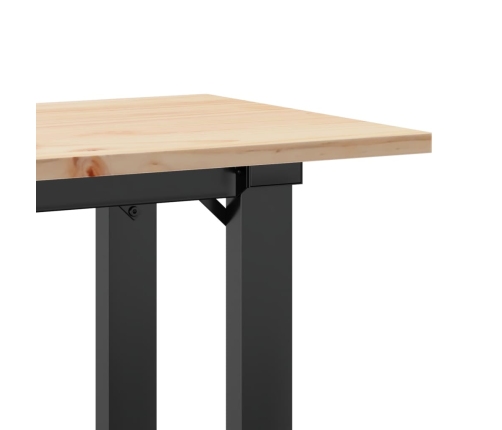 vidaXL Mesa de centro marco O madera maciza pino y hierro 110x40x45 cm