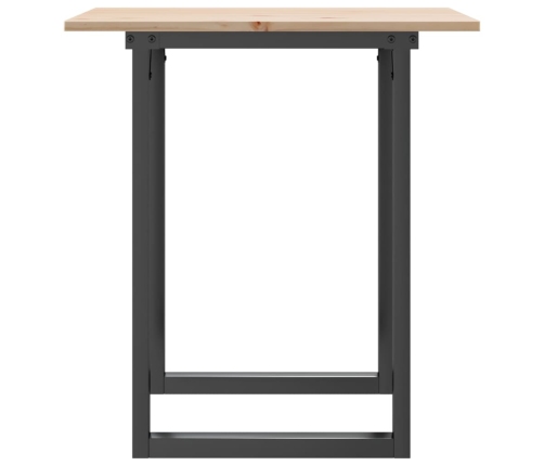 Mesa de comedor marco O madera maciza pino y acero 70x70x75 cm