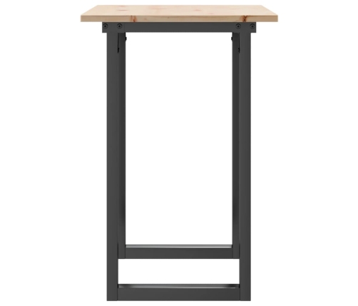 Mesa de comedor marco O madera maciza pino y acero 80x50x75 cm