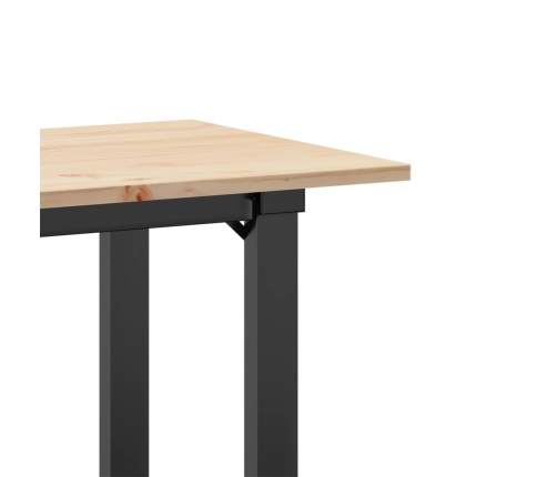 Mesa de comedor marco O madera maciza pino y acero 80x50x75 cm