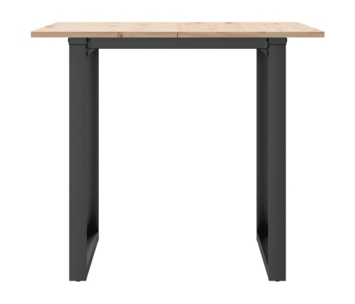 vidaXL Mesa de comedor marco O madera maciza pino y hierro 80x80x75 cm