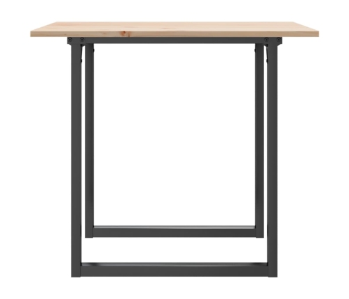 vidaXL Mesa de comedor marco O madera maciza pino y hierro 80x80x75 cm