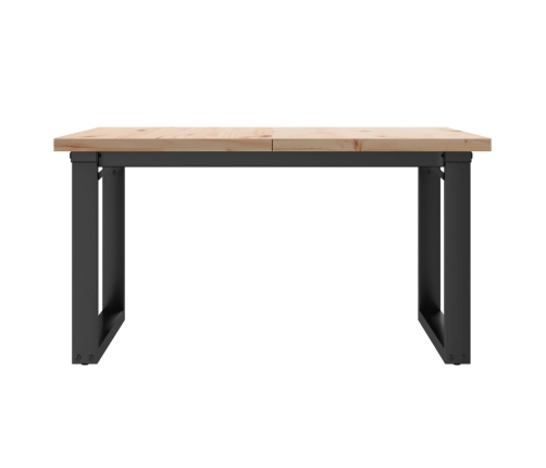 Mesa de centro marco O madera maciza pino y hierro 90x90x45,5cm