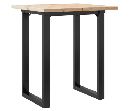 Mesa de comedor marco O madera maciza pino y acero 70x70x75,5cm