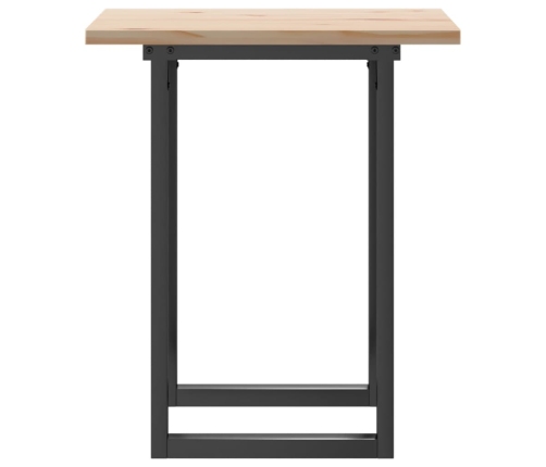 Mesa de comedor marco O madera maciza pino y acero 70x70x75,5cm