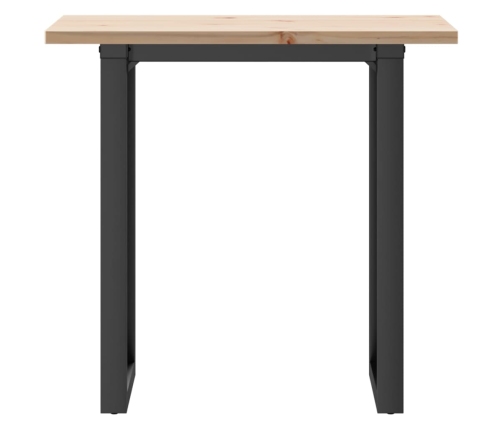 Mesa de comedor marco O madera maciza pino y acero 80x50x75,5cm