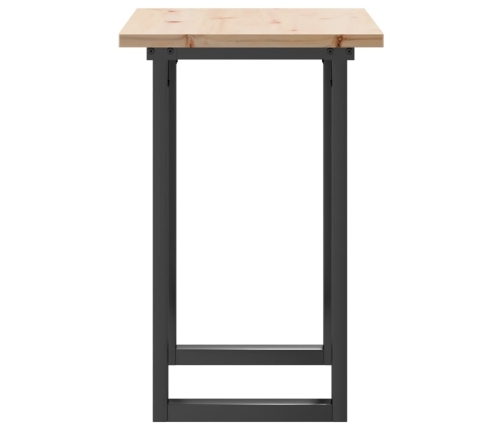 Mesa de comedor marco O madera maciza pino y acero 80x50x75,5cm