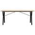 Mesa de comedor marco Y madera maciza pino acero 180x90x75,5 cm