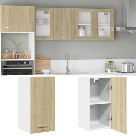 Armario colgante cocina contrachapada color roble 29,5x31x60 cm