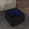 Mesa auxiliar con luz LED madera ingeniería negro 40x40x30 cm