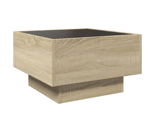 Mesa de centro y LED madera ingeniería roble Sonoma 50x50x30 cm