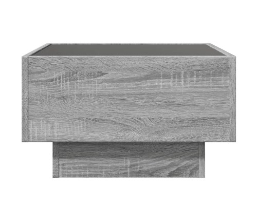 Mesa de centro y LED madera ingeniería gris Sonoma 50x50x30 cm