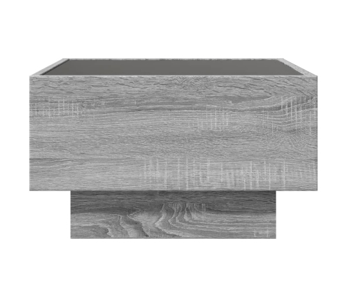 Mesa de centro y LED madera ingeniería gris Sonoma 50x50x30 cm