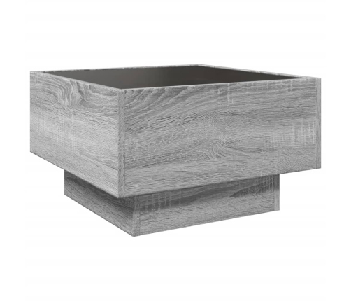 Mesa de centro y LED madera ingeniería gris Sonoma 50x50x30 cm