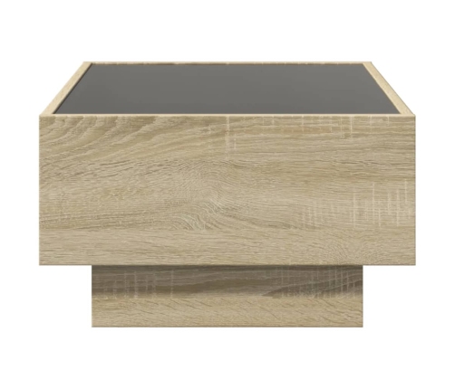 Mesa de centro y LED madera ingeniería roble Sonoma 70x50x30 cm